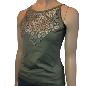 Per Se Green Tank Top Sz S